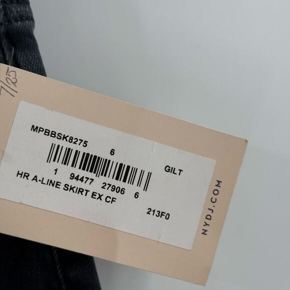NYDJ Skirt SZ 6 Not Your Daughters Jeans Denim Button A-Line Cotton Stretch NWT - Picture 4 of 12